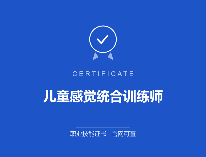 合肥儿童感觉统合训练师证书 蓝色证书封面 职业技能证书 发证机构官网可查