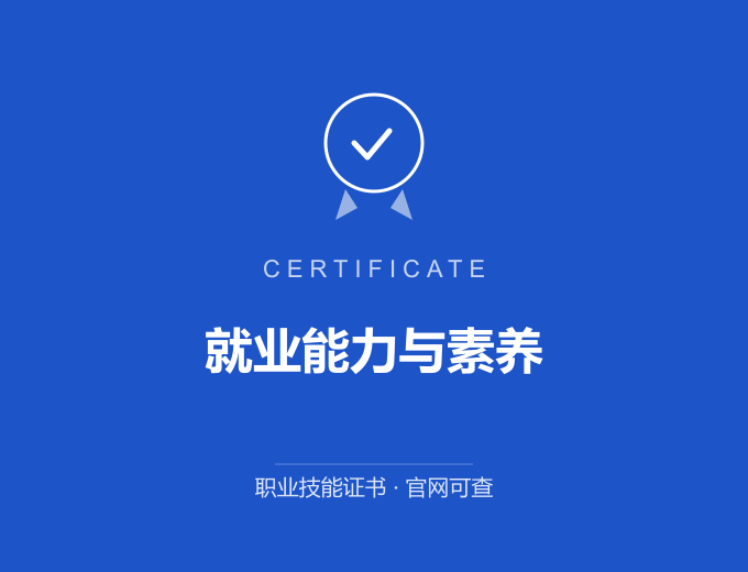 合肥就业能力与素养证书 蓝色证书封面 职业技能证书 发证机构官网可查