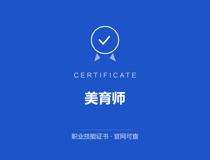 合肥美育师证书 蓝色证书封面 职业技能证书 发证机构官网可查